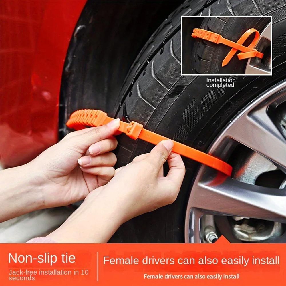10 Non-slip Chains, Car Winter Tires, Snow Chains, Double Grooves, Emergency Outdoor Snow Tires, Wheel Protector Accessories Uni