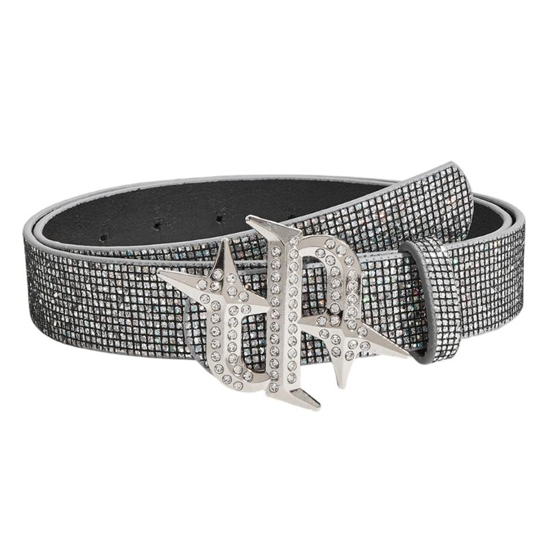 Elegant Rhinestones Studded Women Waist Belt Wide Band For Evening Parties And Casual Outings With Unique Buckles Design