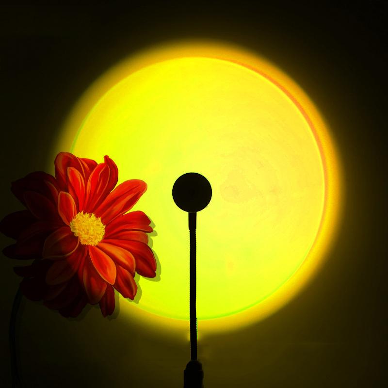 Led Sunset Lamp Nightlights Usb Projector Birthday Party Decoration Mood Lights For Bedroom Living Room Wall Photography