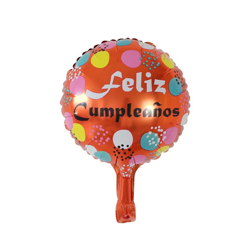 10Pcs Feliz Cumpleaños Día AIr Globos 10inch Colorful Mini Spanish Happy Birthday Foil Balloons Home Party Decorations Kids Gift