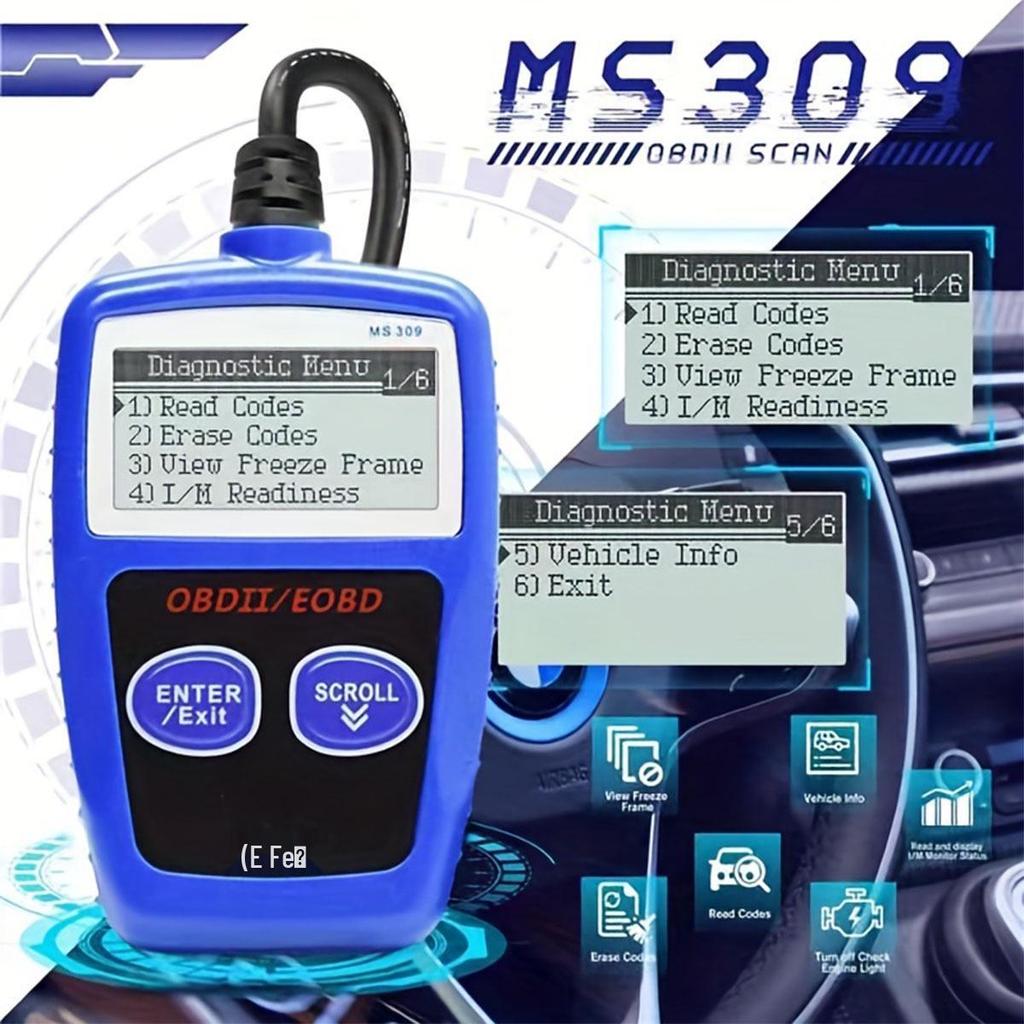 MS309 Čtečka chybových kódů pro auta OBD2 Diagnostický nástroj