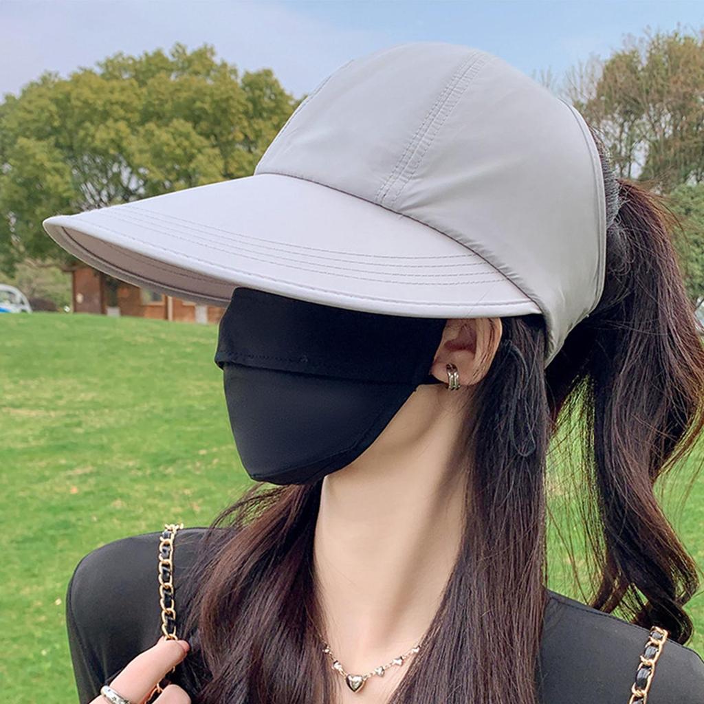 UV Hat Sunshade Hat Lightweight Breathable Quick Drying Summer With Ponytail Female Duck Tongue Caps for Hiking Climbing Cycling