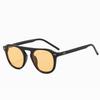New Round Frame Jelly Color Single Beam Sunglasses For Men Women Korean Style Trendy Fashion Punk Rice Nail Flat Top Sun Glasses