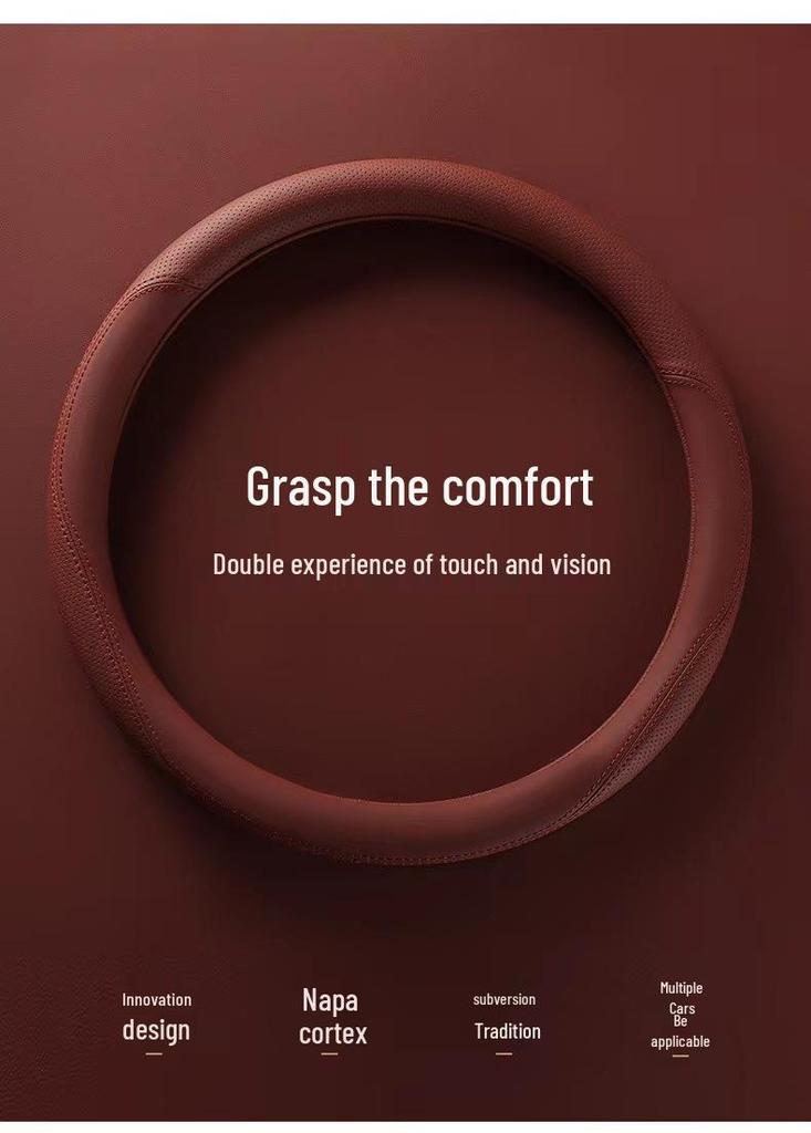 Ideal Steering Wheel Cover: Genuine Leather, Anti-slip, Sweat-absorbent, Ultra-thin Grip for L6 L8 L7 L9 I6 I8 MEGA