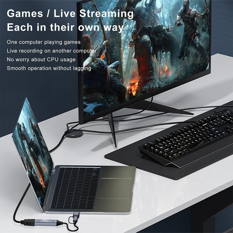 USB 3.0 Video Capture Card 2 In 1 4K Hdmi-compatible To USB 2.0 Type C Game Grabber Record For Switch Xbox PS5/4 Live Broadcast