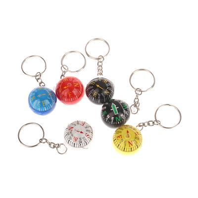 Mini boussole de survie ronde, petite, pour camping, randonnée, voyage, cadran de précision, porte-clés à bille EDC