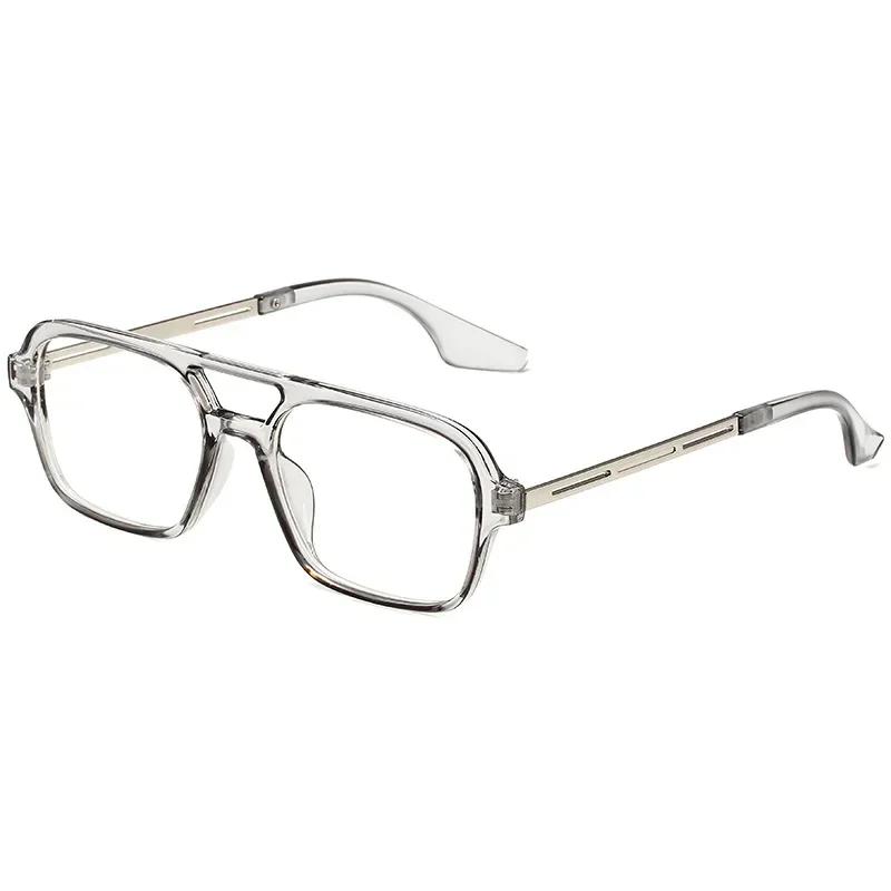 Vintage Classic Brand Designer Double Bridge Square Sunglasses Women for Men Male Luxury Sun Glasses Punk Big Frame Shades UV400