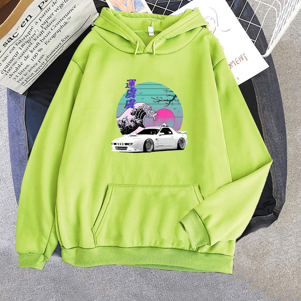 

Толстовка Harajuku Initial D для японского Vaporwave JDM Legend Car RX7, толстовка с круглым вырезом и принтом, Wo унисекс/унисекс, аниме-топы с длинными рукавами