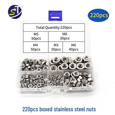 304 RVS Zeskantmoer Assortimentsset - 220 stuks