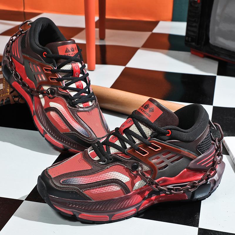 

22 autumn new casual sports shoes breathable running shoes sneakers dad shoes 45 червоний