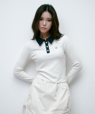 Solteuaenchokollis Contrast Collar Knit Ivory 4W2416001