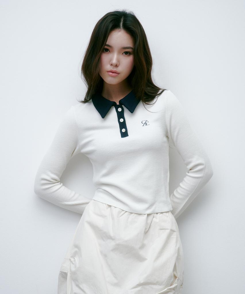 Solteuaenchokollis Contrast Collar Knit Ivory 4W2416001