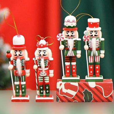 4Pcs Christmas Decoration Wooden Nutcracker Figures Family Friend Desktop Office Home Decor