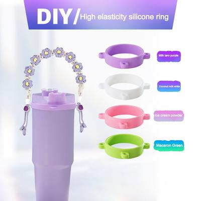 Bærbar Silikon Snøring Ring Vannkopp Håndtak Stropp DIY Vannkopp Håndtak Ring Flaskehylse Silikon Ring Stropp for Kopp