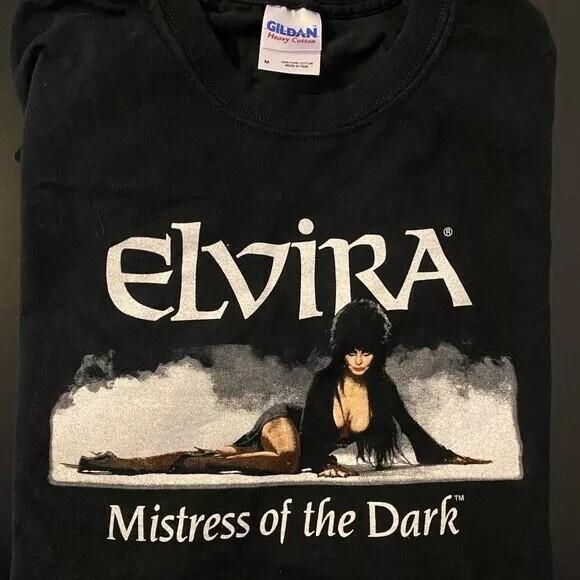 Elvira - Mistress of the Dark Movie Black Cotton Unisex T-shirt Reprint S-5XL XXXL