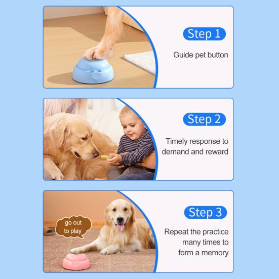 İletişim için Pet Düğmesi Köpek Kedi Eğitimi için Ses Kayıt Düğmesi İnteraktif Buzzer Konuşan Düğme Köpek Clicker Eğitici Oyuncak