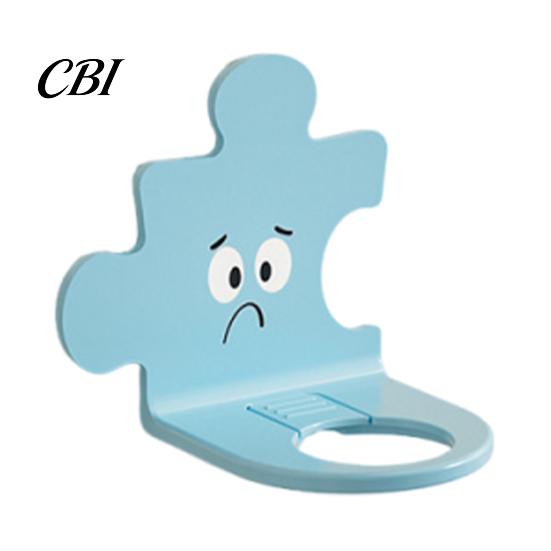 Waterproof Plastic Hanger Wall Mounted Shampoo Holder Hook, Cute Cartoon Splicing Design, Self Adhesive Multi Functional Storage Hook Bottle