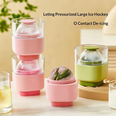Large Sphere Silicone Ice Mold with Lid Food-Grade Ice Cube Tray for Freezer Press-Type Round Ice Ball Maker for Whiskey Cocktails