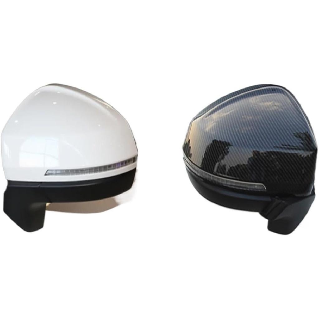 Car Side Door Mirrors Rearview Cover Compatible With VW Taos 2021-2022 Carbon Fiber Pattern