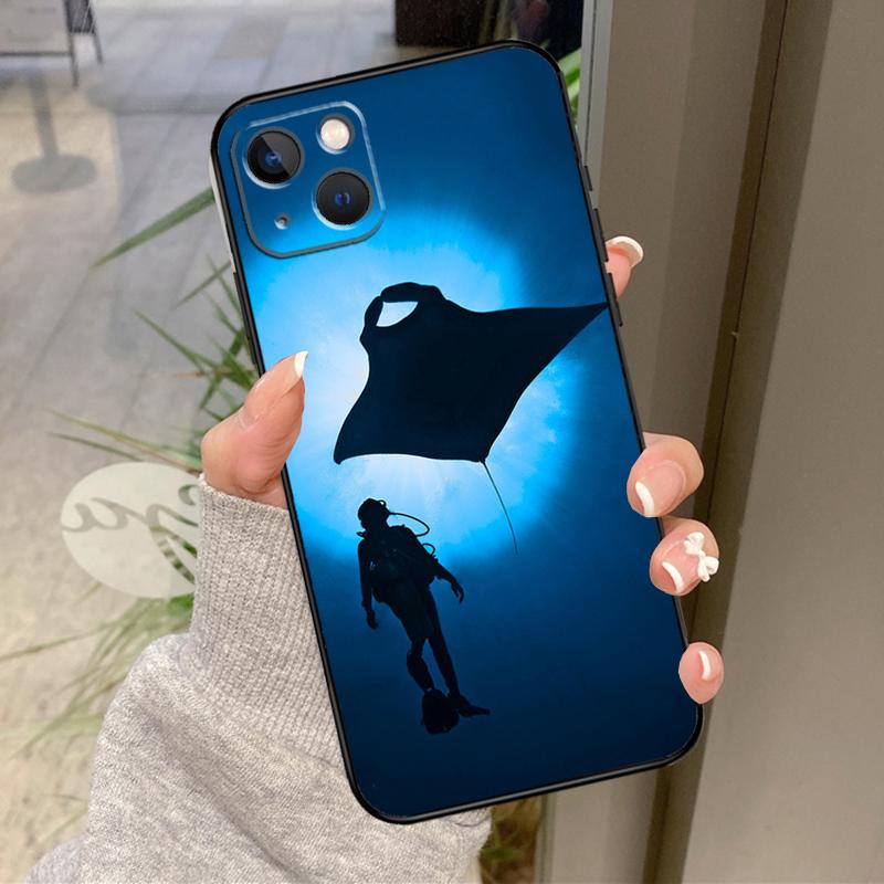 

Animal Manta Ray Case For iPhone 13 11 14 12 15 16 Pro Max Plus XR X XS Max 12 13 Mini Soft Cover iPhone 13 Pro