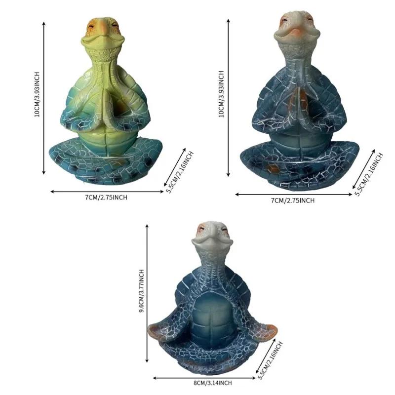 1pc Yoga Meditation Sitting Turtle Animal Statue Outdoor Resin Crafts Home Decoration Accessories