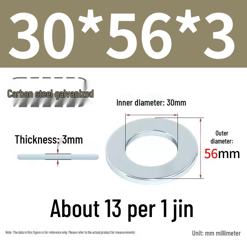 Oversized Thickened Galvanized Iron Flat Washer M2M3456810-M6
