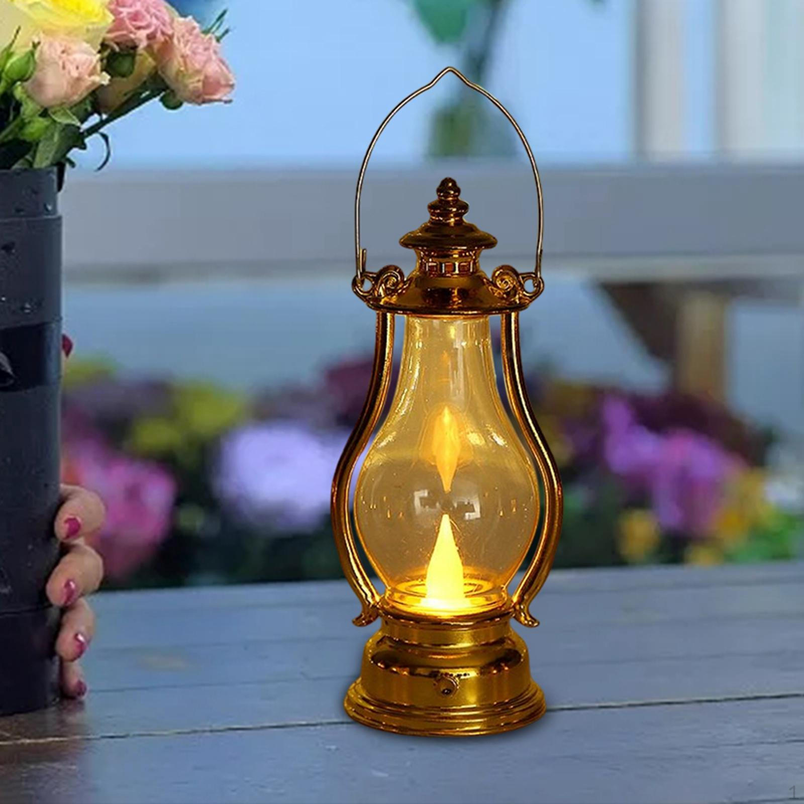 

Ретро Безполум яна Ліхтарна Підвісна Електрична Аварійна Лампа LED Олійна На Батарейках для Шахтарів Gold