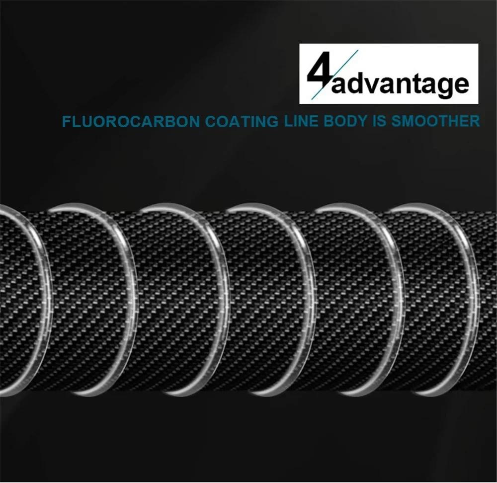 Fluorocarbon Fishing Line 100M Carbon Fiber Monofilament Leader Line 4.13LB-34.32LB Sinking Line for Carp Fishing