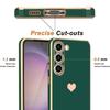 Coque de protection - BOOLING - Samsung Galaxy S24 FE - Souple - Motif Cœur - Vert Nuit