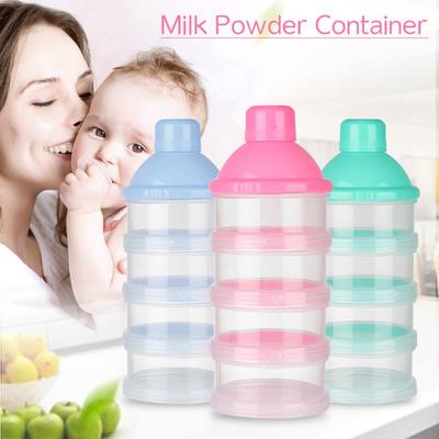 Kids 4 Layers Feeding Baby Milk Bottle Formula Dispenser Food Storage Box Milk Powder Container