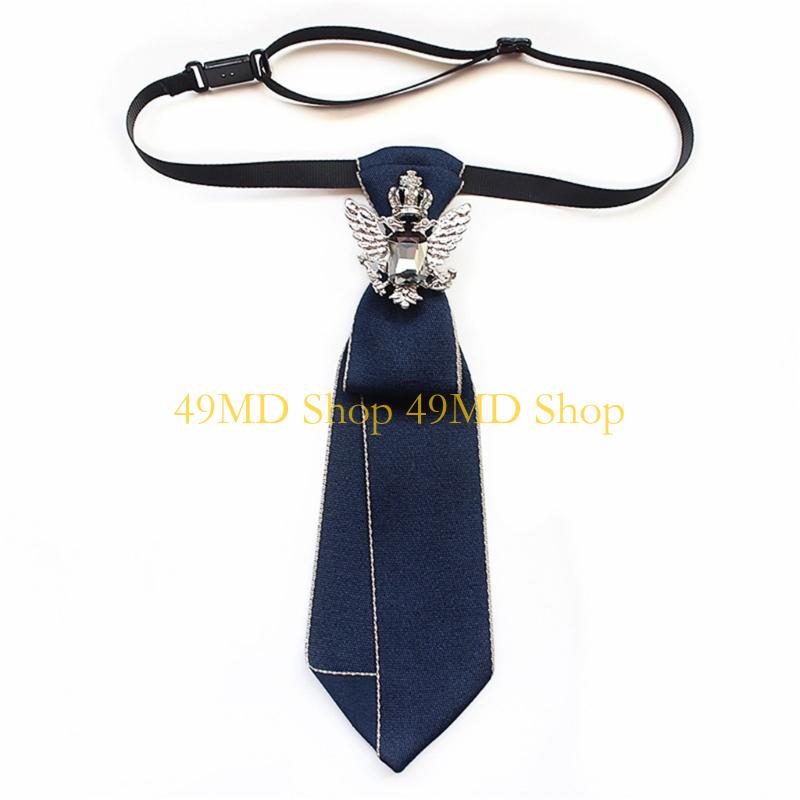 

49MD Uniform Tie For Janpanese JK Uniform Tie Rhinestones Metal Charm seifuku Cosplay синий