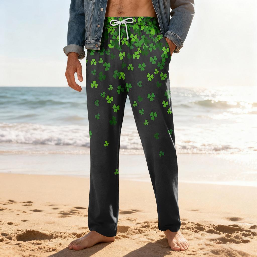 Men's Home Soft Pajama Pants Drawstring With Pockets Casual Sports Pants
