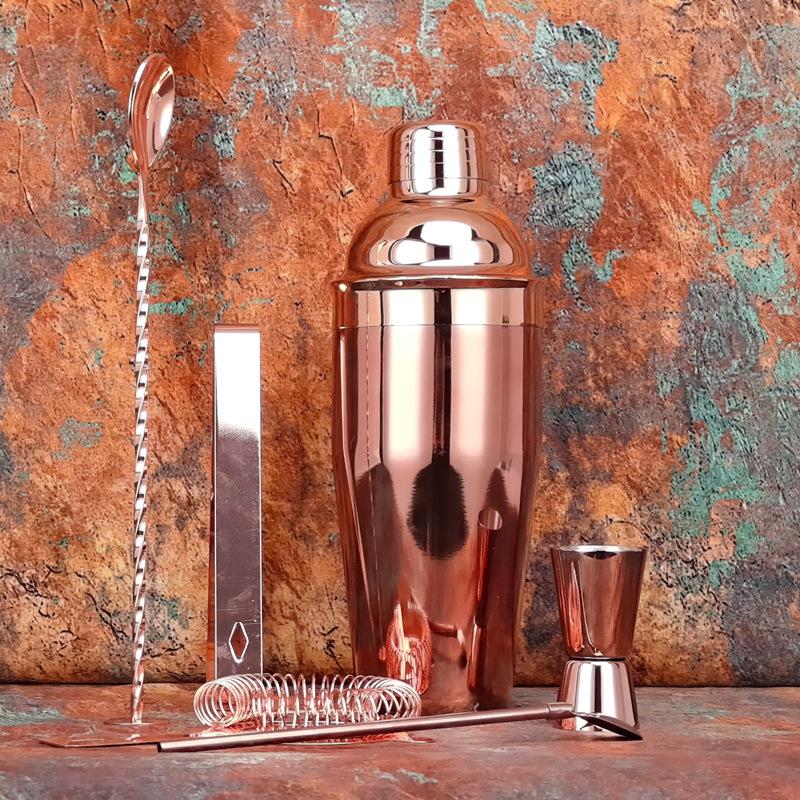 Stainless Steel Boston Shaker Bartender Pot With Bottom Bar Rose Gold Bartender Shaker Tool