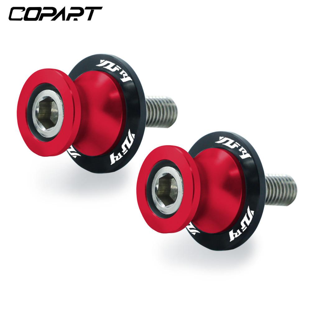 For YAMAHA YZF R1 YZFR1 YZF-R1 R3 R6 R125 MT-03 2PCS 6MM Motorcycle Swing Arm Sliders Spools CNC Swing Arm Stand Screw Paddock