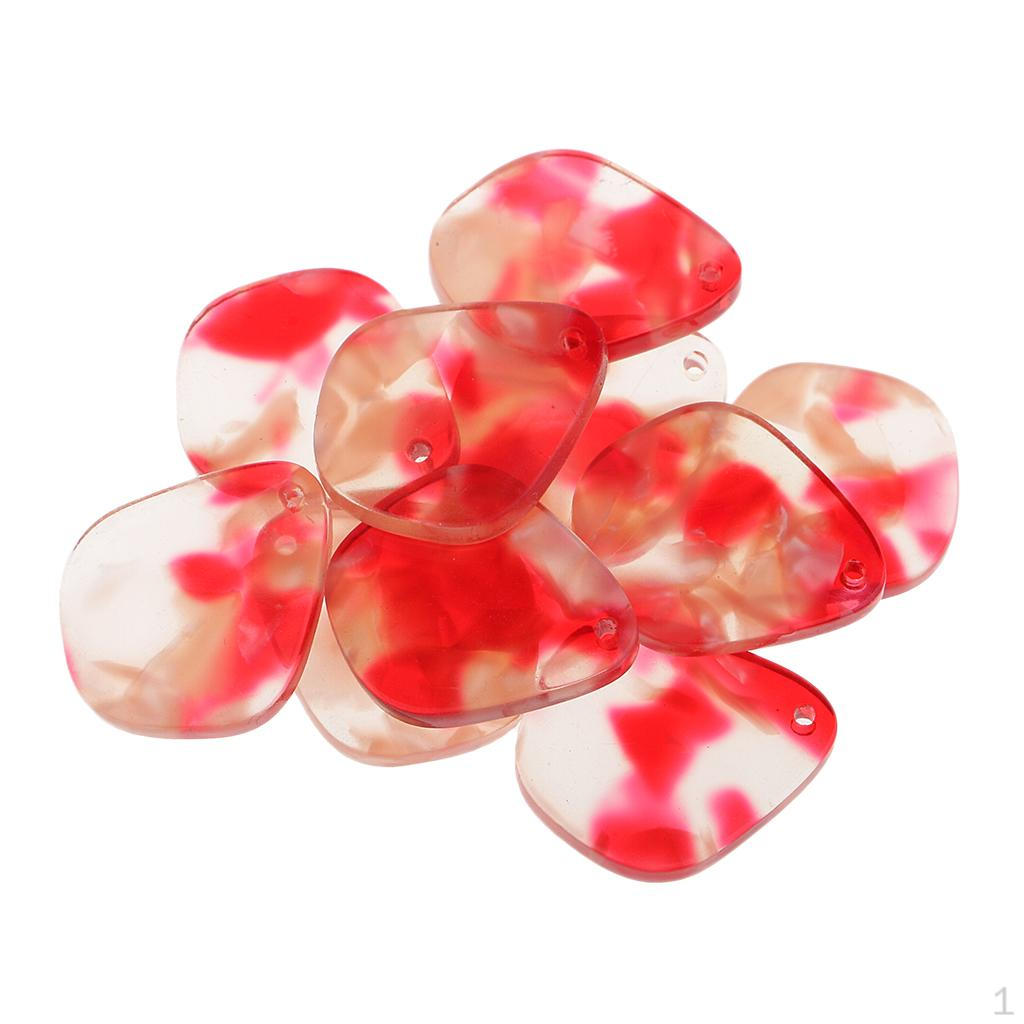 

10 Acetic Acid Acrylic Charms Pendant Flat Dangle Beads DIY Jewelry Findings красный