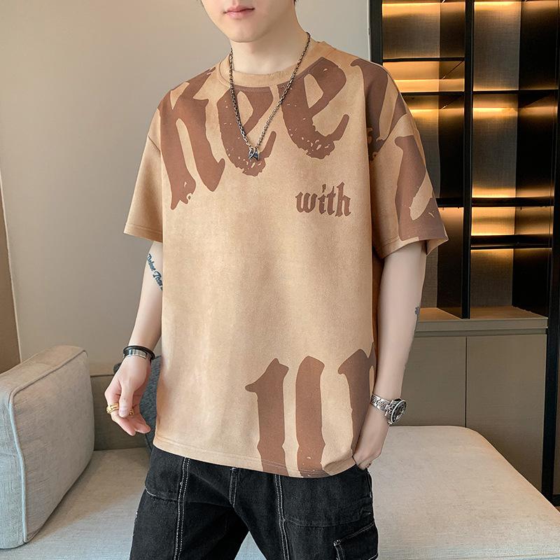 Camiseta Masculina de Manga Curta Verão Lazer Esportes Algodão