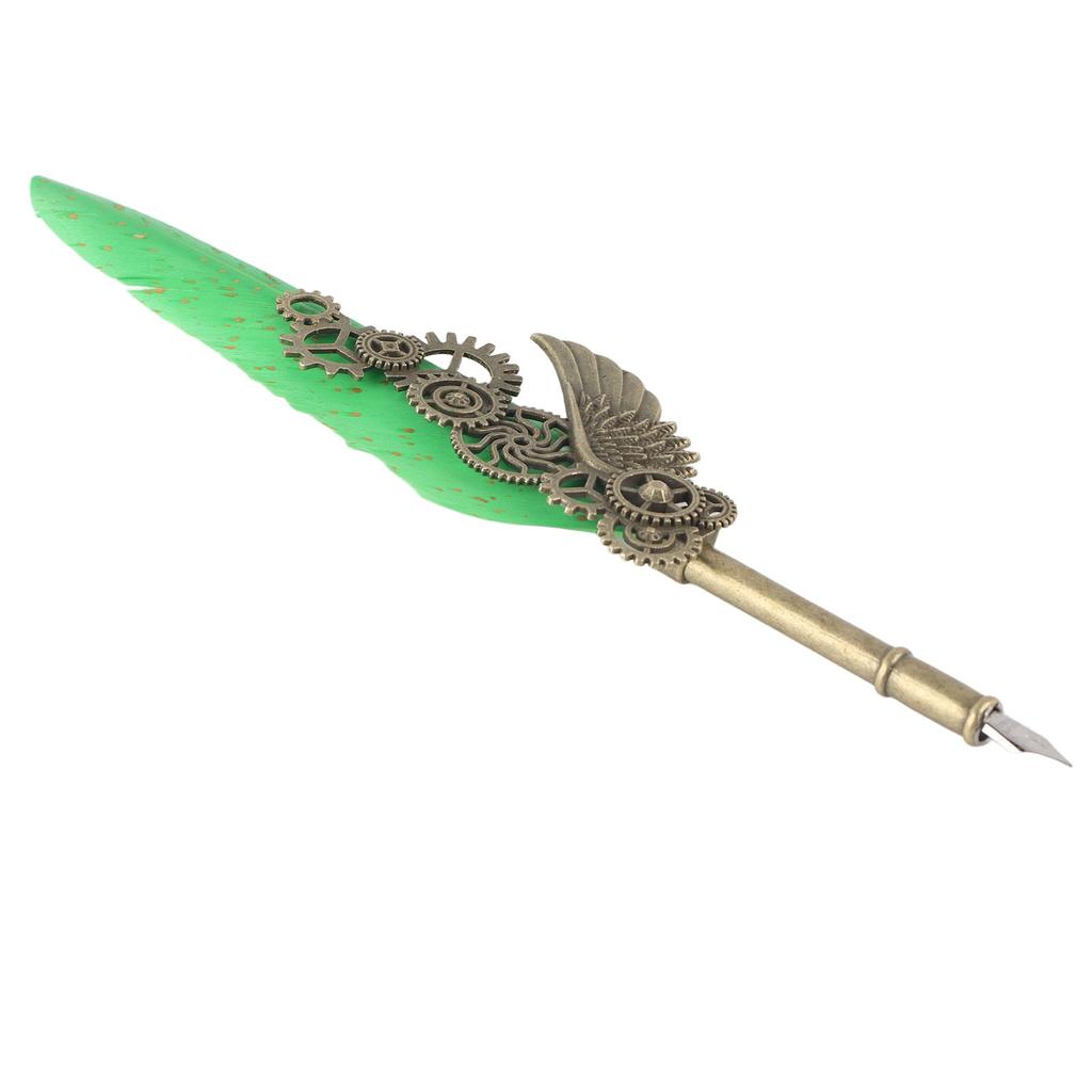 Quill Pen Set Retro Elegant Exquisite Pattern Stainless Steel Nib Wear Resistant Caligraphy Pen Kit