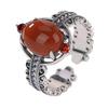 Adjustable Vintage-Inspired Wheat Motif Oval Cabochon Ring In Copper Men Women