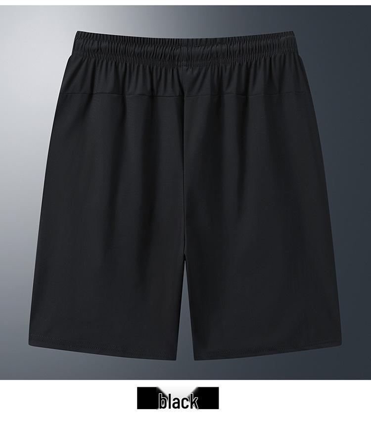 Men's Summer Ice Silk Quick-Dry Elastic Shorts - Lightweight, Breathable Sportswear for Youth.