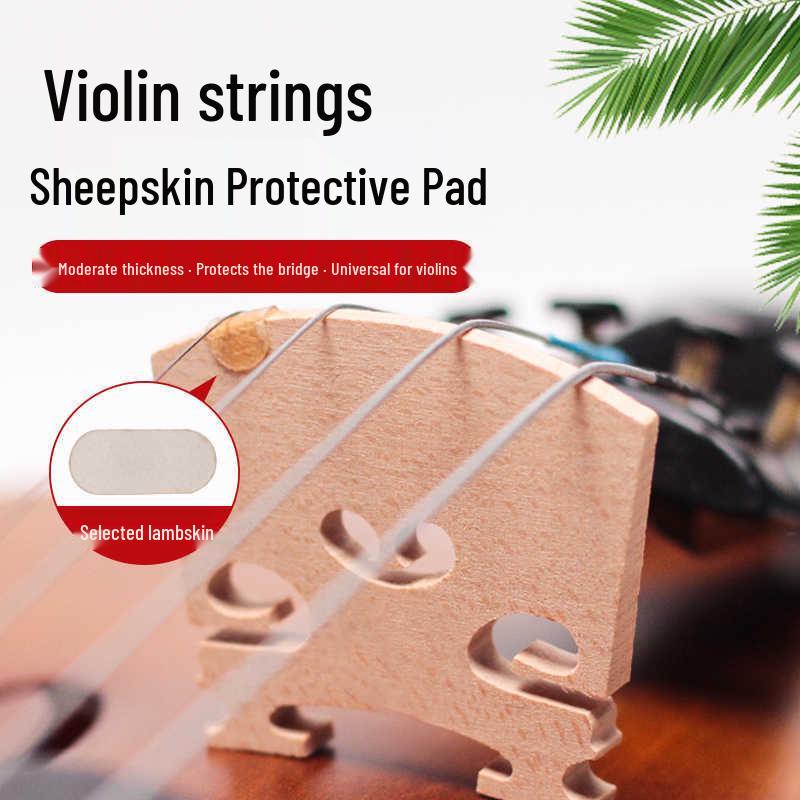 Schafsleder E-Saiten-Schutz für Violine, Viola, Cello - Dickes Anti-Quetsch-Pad mit flexibler Protection