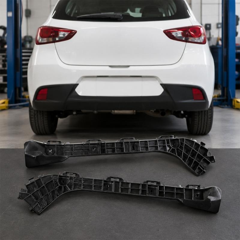 5257547020 Left and Right Rear Bumper Support Brackets, Plastic Pair for Rear Mount Replacement and Bumper Alignment Repair Service, Rear Side
