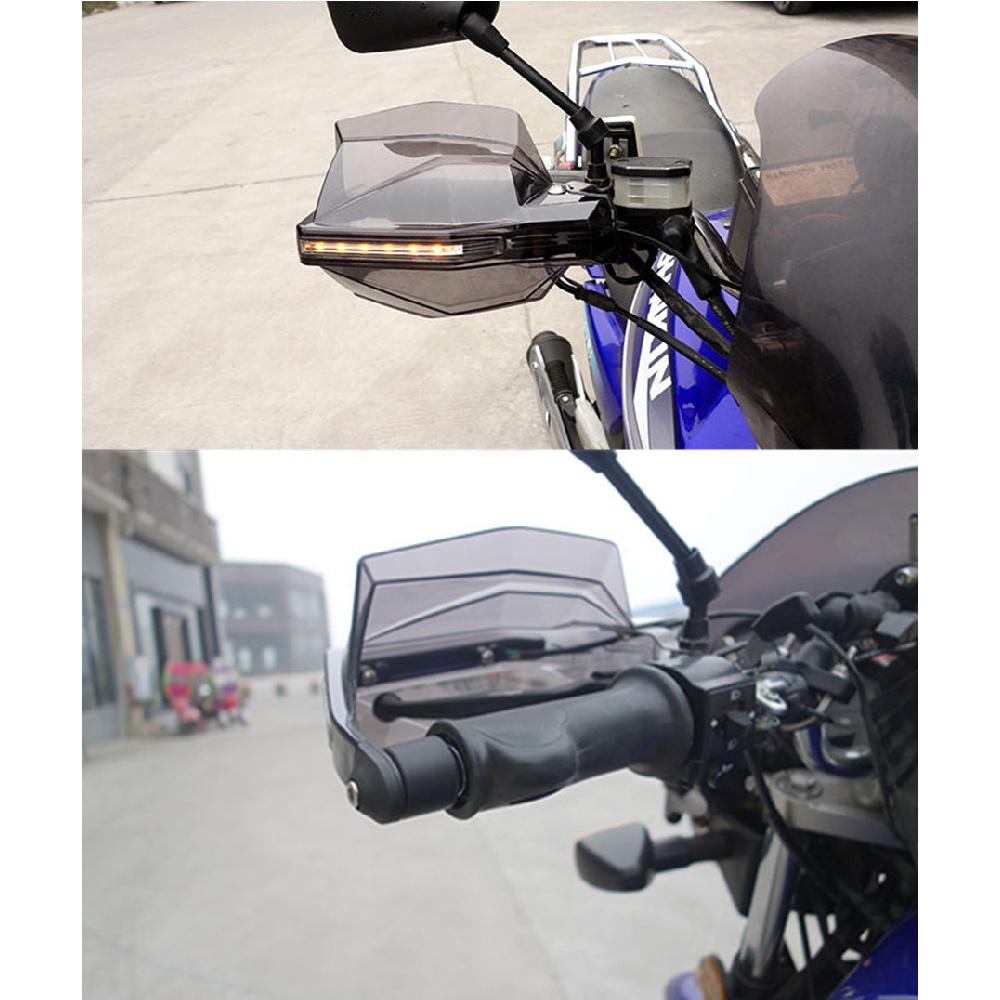 Motorcycle Smoke Hand Guards Handlebar Guards & Led Turn Signal Light For Suzuki