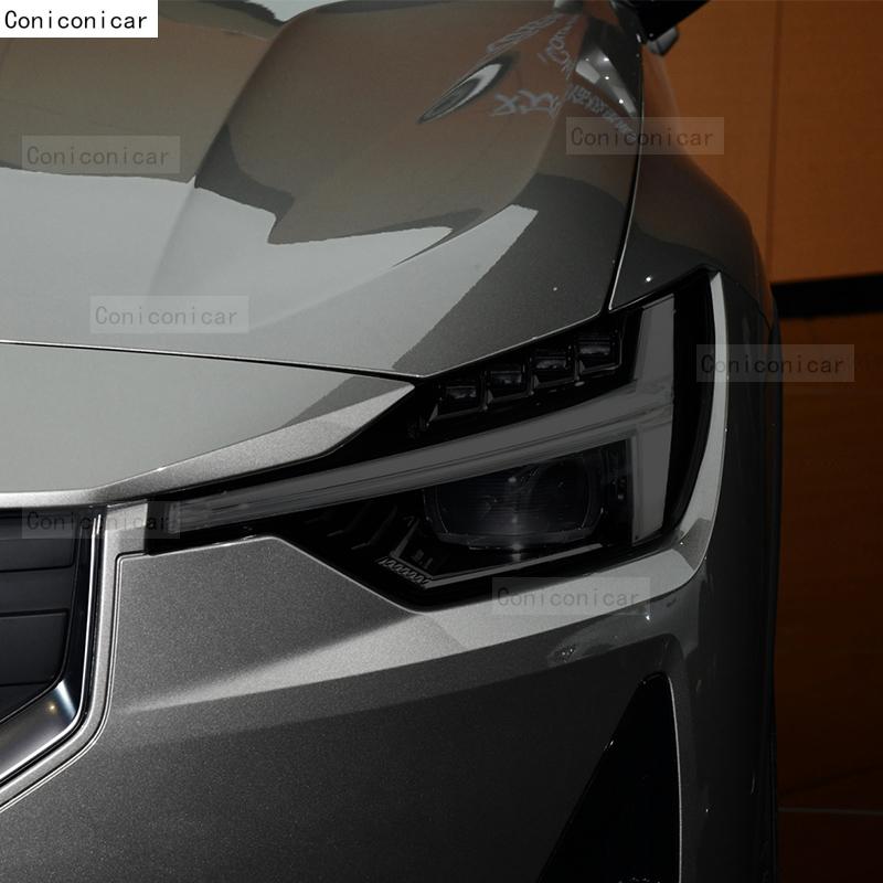Für Polestar 2 2021-2024 2023 Auto Scheinwerfer Schwarz TPU Schutzfolie Frontlicht Tönung Farbwechsel Aufkleber Zubehör
