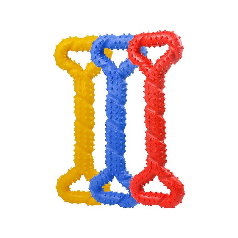 New Product Pet Durable Rubber Toys Teeth Cleaning Indestructible Tear-Resistant Barbed Bone Dog Toy