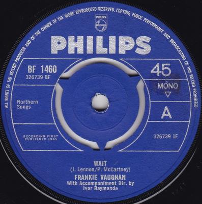 7-Zoll-Schallplatte FRANKIE VAUGHAN - Wait BF1460 Philips 1965 UK Pop Gebraucht