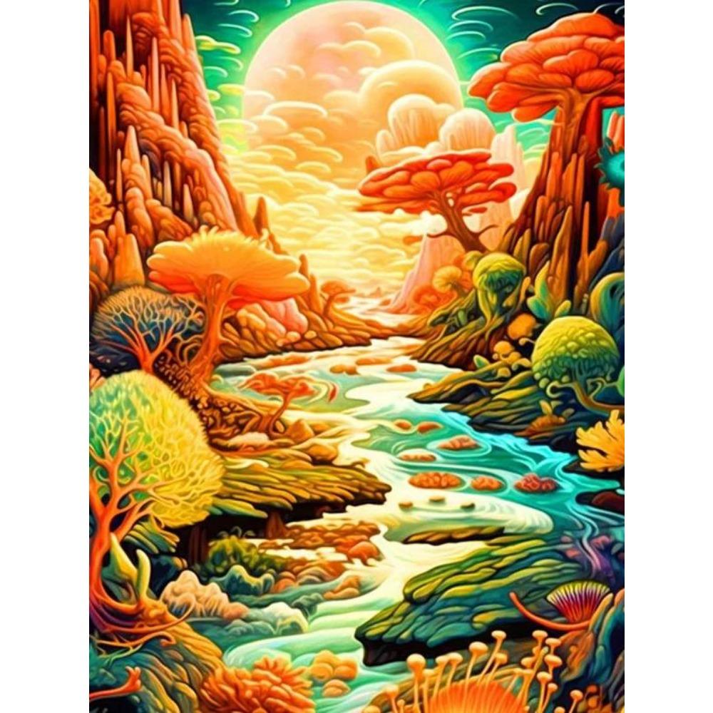 DIY Full Round Diamond Painting Cross Stitch 3D Animal Home Decorative Art Landscape Painting Diamond Painting 5d Diamond Art Painting