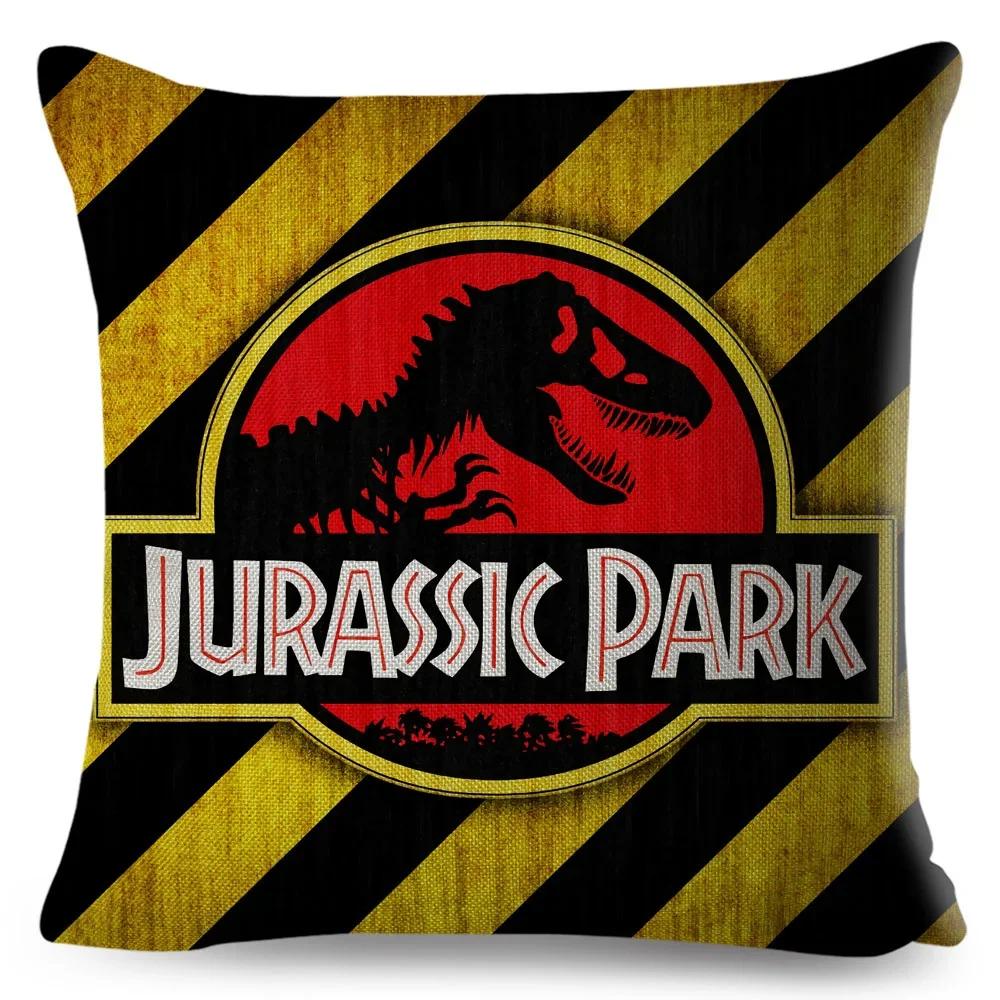 Style Jurassic Park Logo Cushion Cover for Sofa Home Children Room Decor Dinosaur Print Pillowcase Polyester Pillow Case,(18)