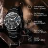 4PCS Black Men's Gift Box Watch Set Trendy Fashion Quartz Watch Bracelet Necklace Ring Set Perfect Gift Set for Friends or Dad