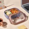 Children Bento Box Reusable Food-Grade Large Capacity Compartment Box Water Fillable Thermal Stainless Steel Insulated