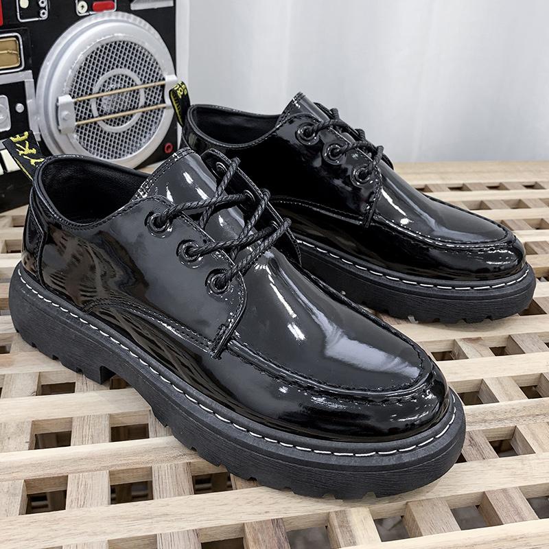 Men Streetwear Fashion Business Casual Thick Platform Leather Wedding Oxford Shoes Korean Man Formal Shoe Leisure Footwear Men